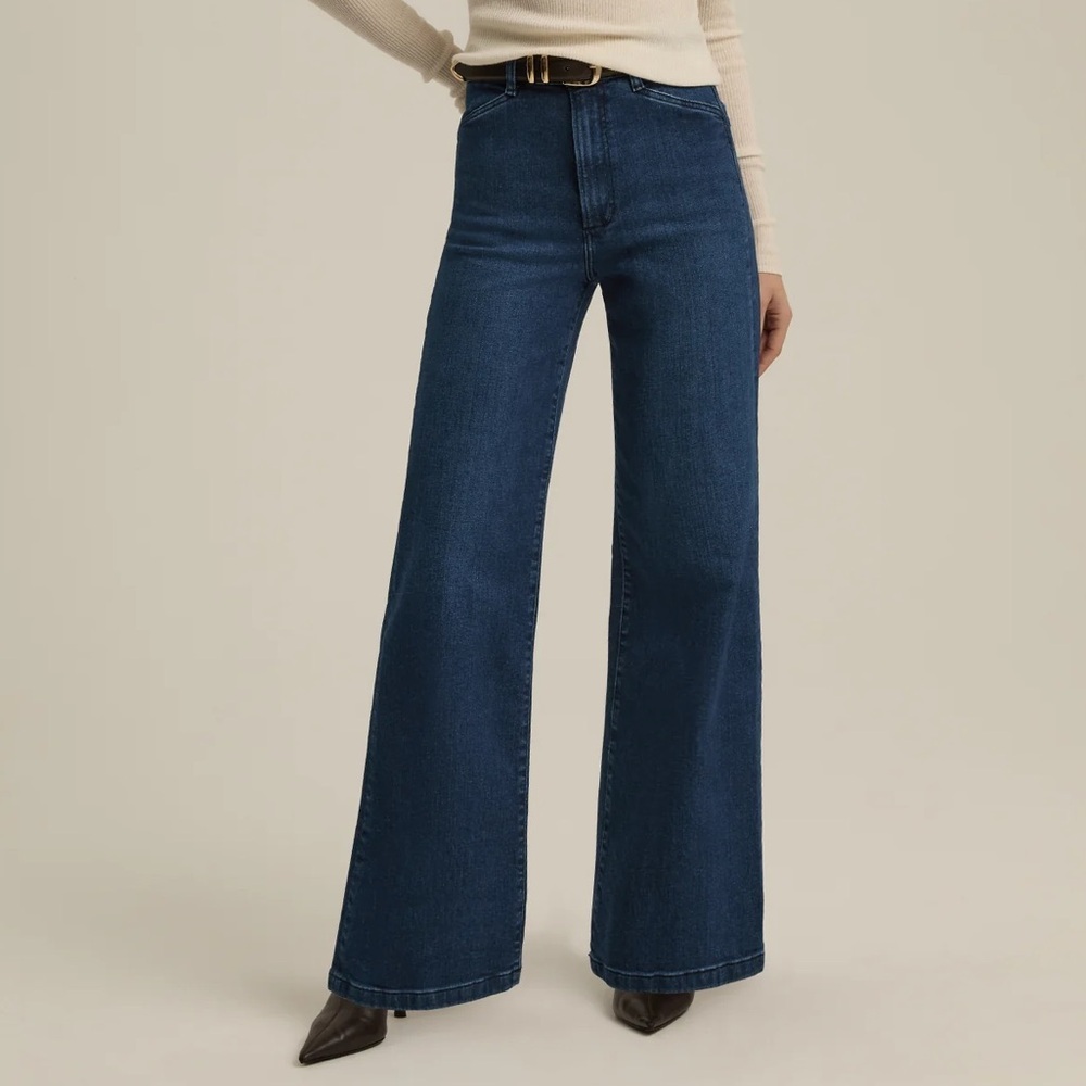 Favorite Daughter Denim THE MISCHA SUPER HIGH RISE WIDE LEG Jeans in Columbia 30